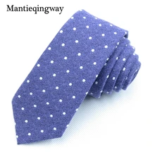Mantieqingway 6 см деловой хлопчатобумажный галстук для мужчин в горошек Печатный узкий галстук свадьба Texude Gravatas мода шеи галстуки
