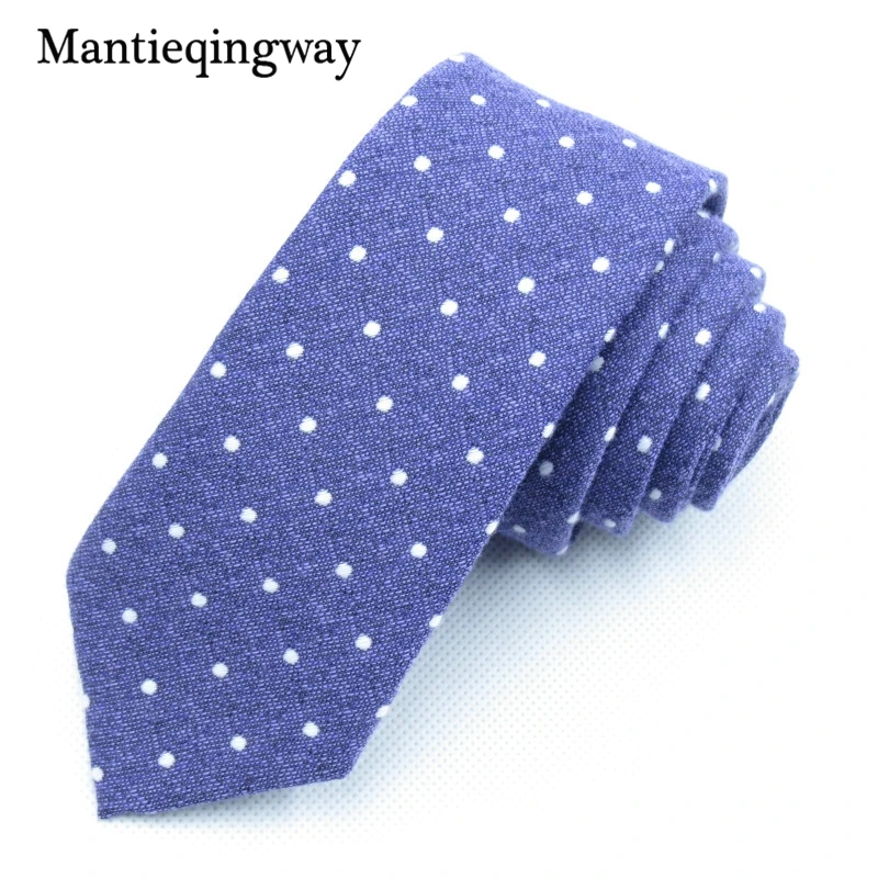 Mantieqingway 6 см деловой хлопчатобумажный галстук для мужчин с принтом в горошек Для