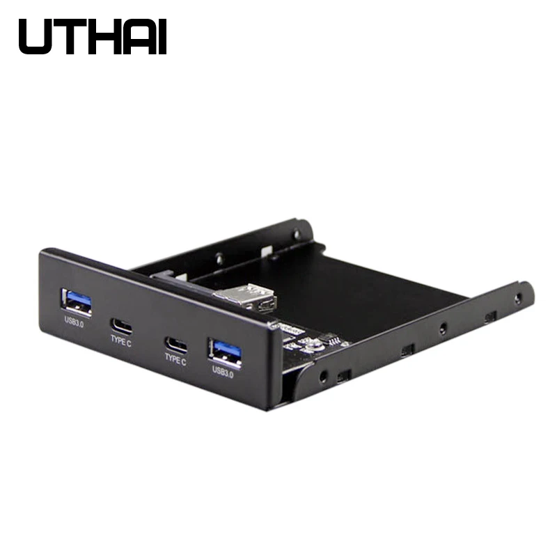 UTHAI G07 4 порта мульти тип-c USB 2,0 USB 3,0 концентратор кронштейн адаптер для рабочего стола 3,5 дюймов разветвитель гибких дисков Передняя панель комбо