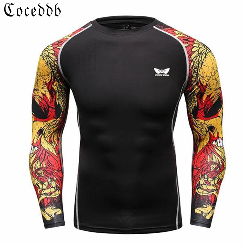 

The latest 2017 fashion men's long-sleeved T-shirt Marvel super hero T-shirt men's fitness compression shirt tights