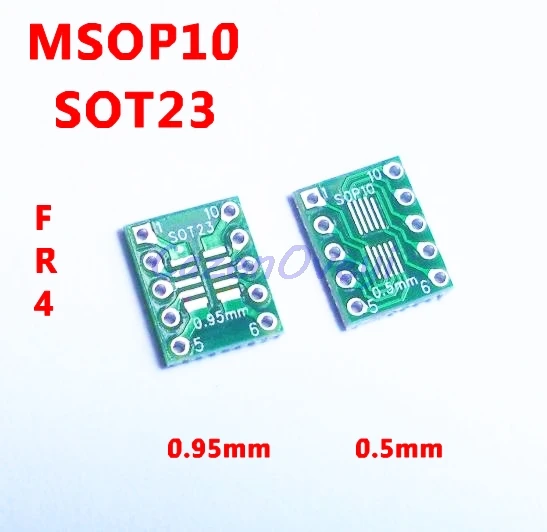 

10pcs/lot SOT23 MSOP10 UMAX to DIP10 PCB Transfer Board DIP Pin Board Pitch Adapter