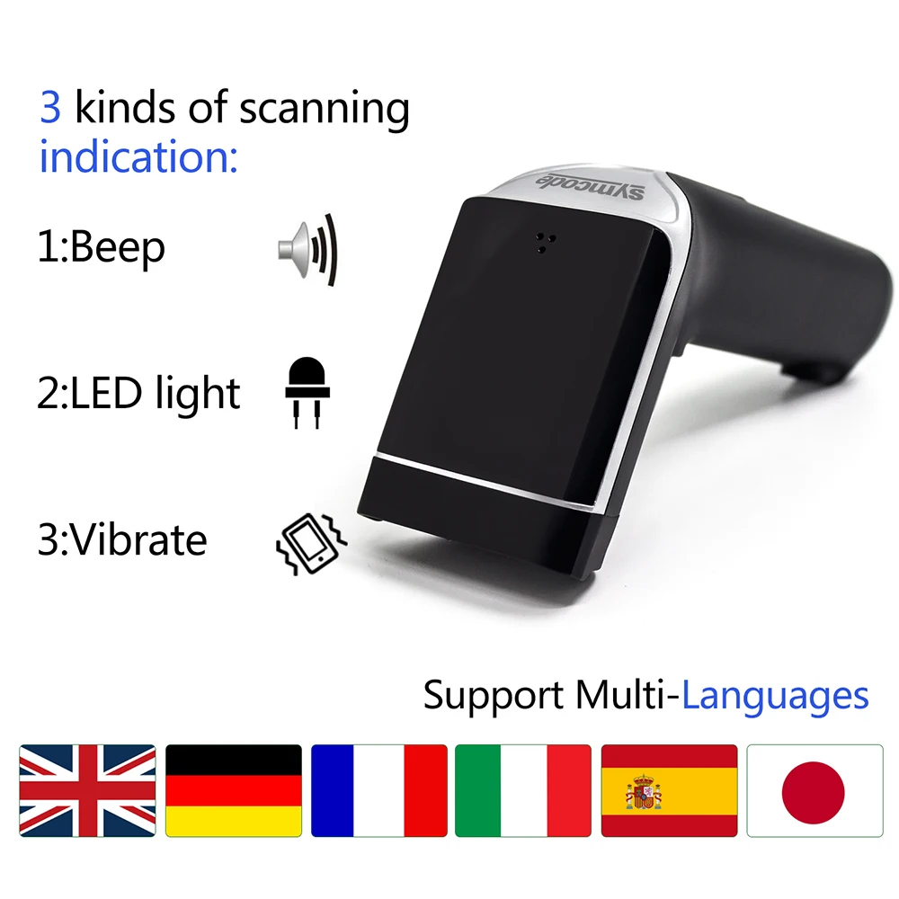 Сканер штрих кодов лазерный ручной сканер кода Symcode 1D проводной USB считыватель