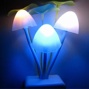 

LED Mushroom Night Light Girls Bedroom Light Control Sensor Wall Lamp Romantic Color Changing Mushroom Lamp Home Decor