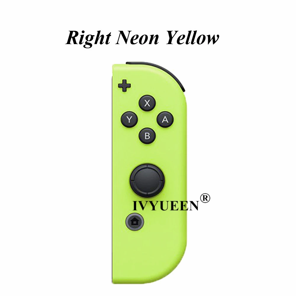 IVYUEEN/сменный чехол-накладка для пульта дистанционного управления Kind Switch NS Joy-Con, чехол для контроллера JoyCons, зеленый, розовый, белый, запасные части - Цвет: Right Neon Yellow