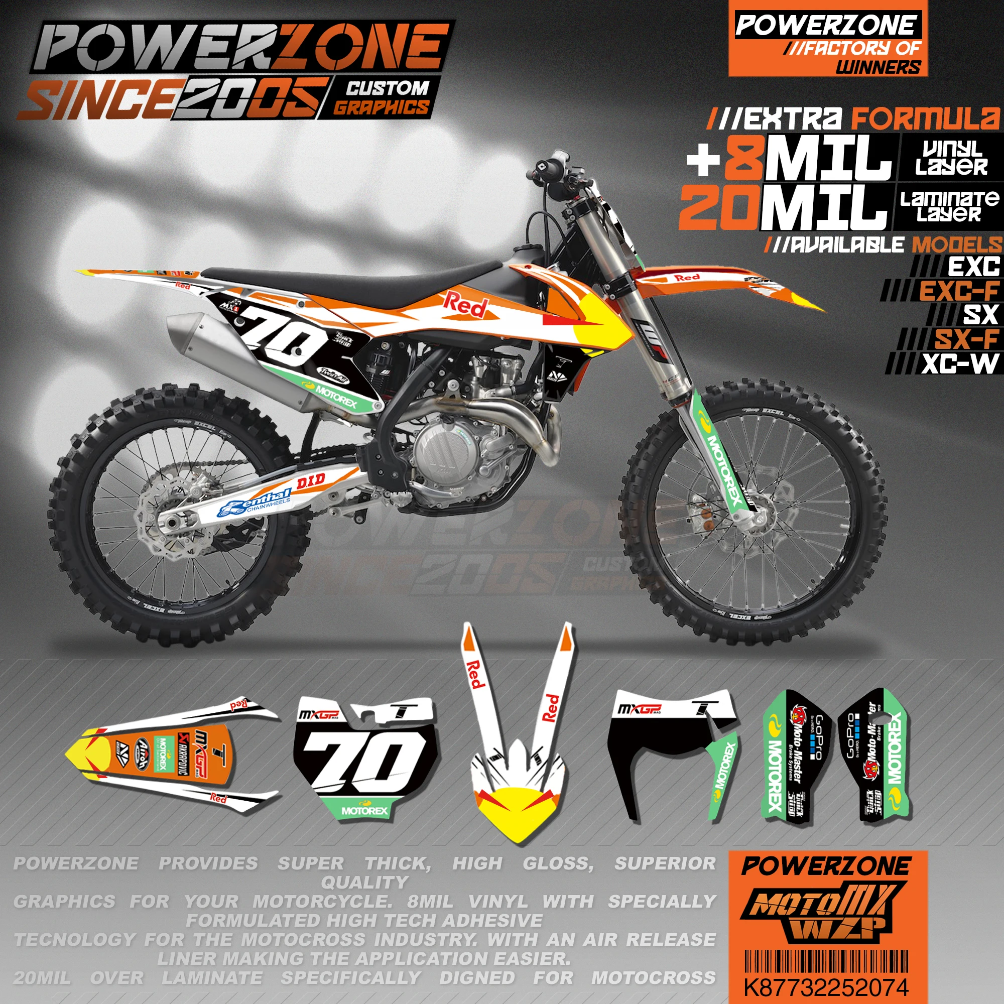 Персонализированные графические фоны PowerZone Team наклейки 3M Набор наклеек для KTM SX SXF
