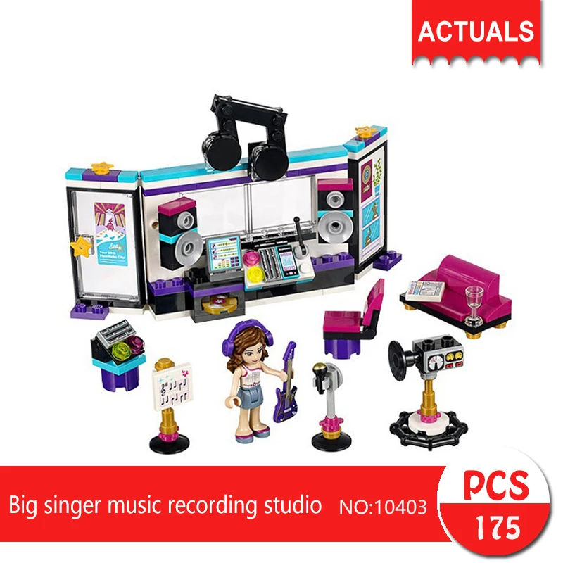 bela 10403 175Pcs Friends series Big singer music recording studio Building Blocks Bricks font b Toys