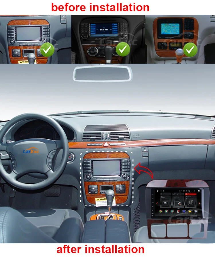 Clearance CarExc Android 9.0 OS Octa Core For Benz W220 S320 S350 S500 Car Radio Stereo With WiFi GPS Navigation Multimedia Player System 0