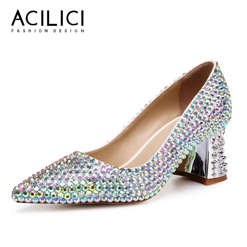 strappy crystal block heels with square front