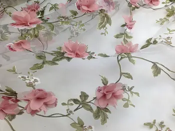 

10 yards 3D rosette fabric, printed organza lace fabric with 3D flowers, bridal lace fabric