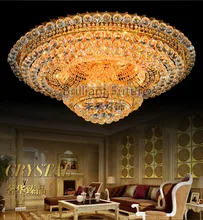 Luxurious K9 Crystal Change color remote control LED Absorb Dome Light Living Room villa LED Ceiling Lamp 80/100CM change colors