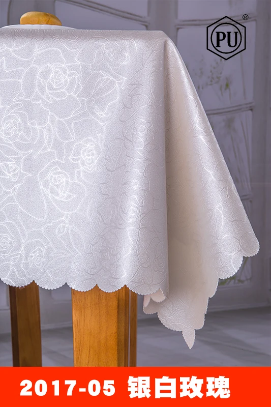  Luxury waterproof anti-hot oil table cloth Jacquard printed flower tablecloth pattern checked Recta