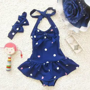 

New Summer Girls Swimsuit Dots Bow Fashion Baby Swim Sets Bikini Children Skirt Swimsuits for Kids Girl Tankini