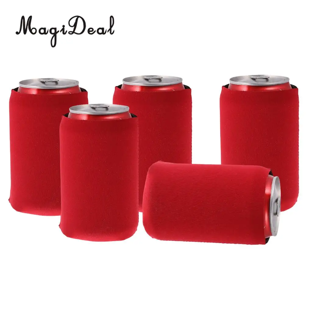 MagiDeal 5Pcs/Lot Neoprene Cooling Beer Drinks Bottle Tin Can Cooler Sleeve Holder Birthday Hens Nigth Party Favors Gifts