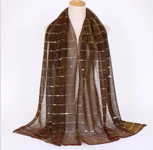 LZIXX женский шарф Волшебная нить мятая Серебряная шелковая мусульманская Баотоу длинный шарф с блестками тонкий легкий шарф шаль