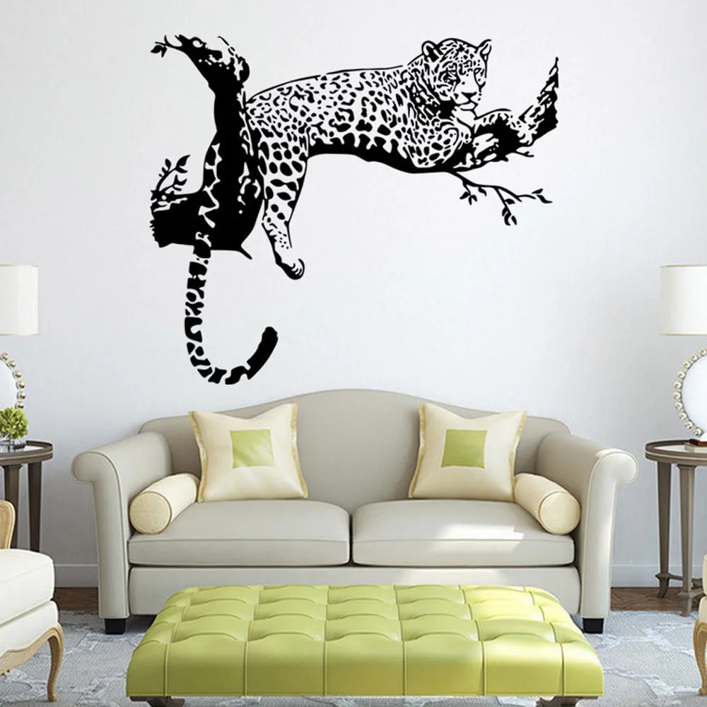 Popular Leopard Wallpaper Wall Sticker Buy Cheap Leopard Wallpaper and Leopard Wall Art Decal Home Decor