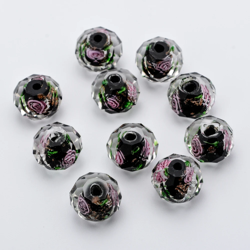 10 шт цветные бусины-шармы из муранского стекла для браслетов, Стеклянные круглые бусины для самостоятельного изготовления ювелирных изделий, аксессуары