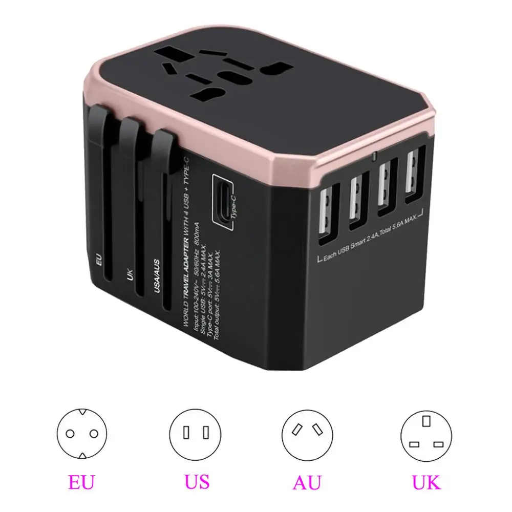 

Travel adapter Universal Power Adapter Charger worldwide adaptor wall Electric Plugs Sockets Converter for UK/EU/AU/US