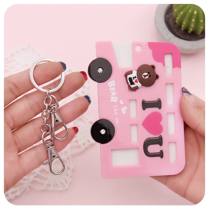 Creative Cartoon Card Cover Bus Card Holder Key Chain Bag Korea Cute Pack  Women's Card Holder Porte Carte Card Wallet