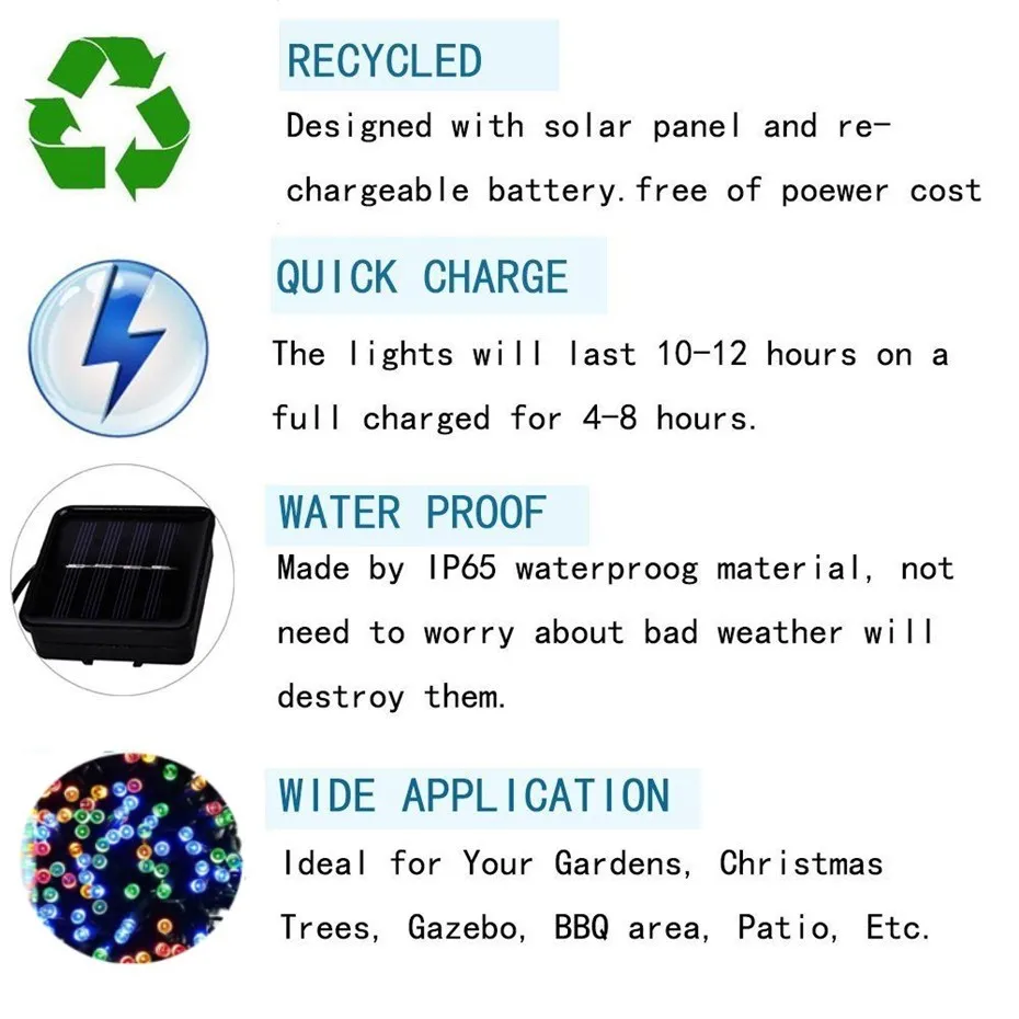 Solar powered string lights outdoor lighting 1