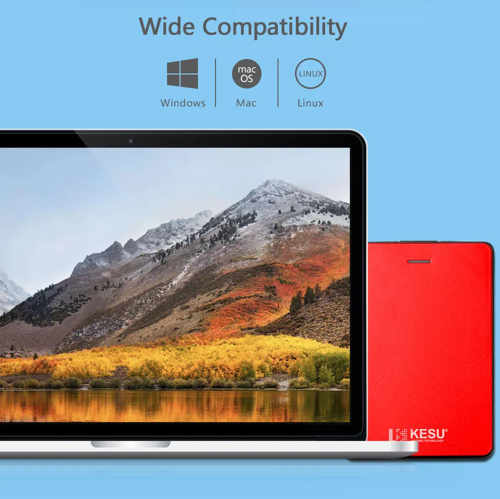 Original KESU 2.5 Inch External Hard Drive Storage USB3.0 HDD Portable External HD Hard Disk for Desktop Laptop Server