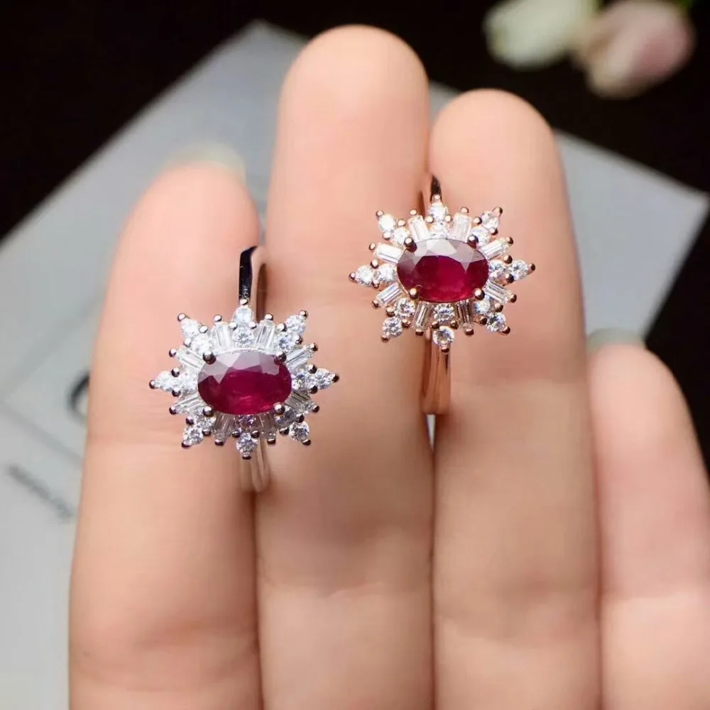 Shilovem стерлингового серебра 925 натуральный рубин кольца fine Jewelry модифицируемые Женские Модные Этнические Свадебный завод открытым cj040606agh