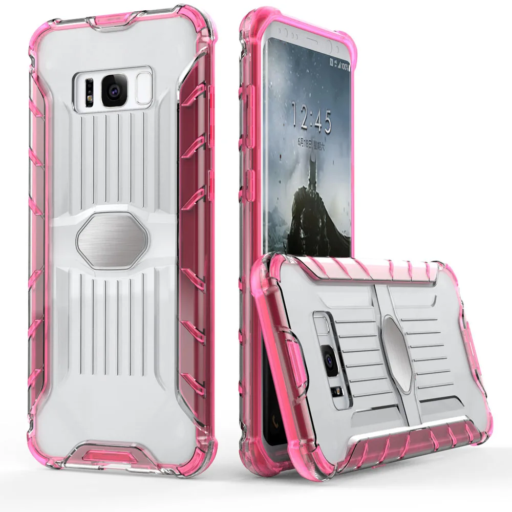 

2 In 1 Ultra Thin Anti Scratch Transparent Case Soft TPU Hard PC Back Phone Case Crystal Clear Cover For Samsung Galaxy S8 Plus