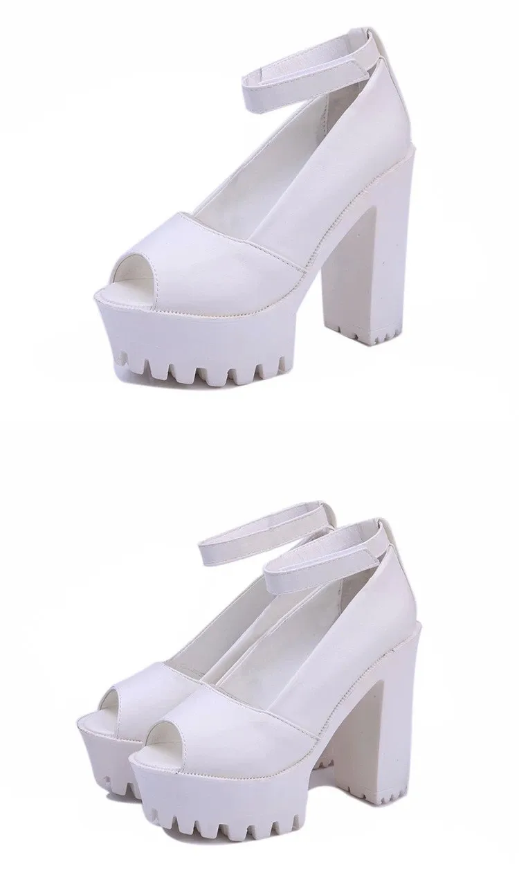 Обувь на платформе; женская обувь на высоком каблуке; zapatos mujer; обувь в стиле Лолиты; женские туфли-лодочки; Новинка года; модная женская обувь с круглым открытым носком на высоком каблуке