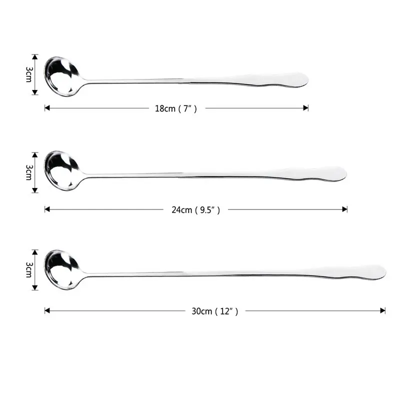 Чайная и кофейная ложка из нержавеющей стали с длинной ручкой для перемешивания молока ложка для смешивания ложка для мороженого и десертов бытовые кухонные аксессуары
