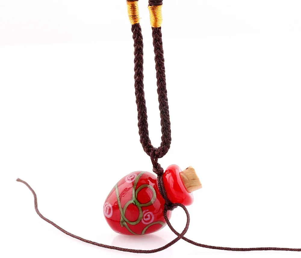 

Fashion new Pendant Necklace Colorful Lampwork glass Pendant Necklace Essential Oil Diffuser Perfume Bottle HOT