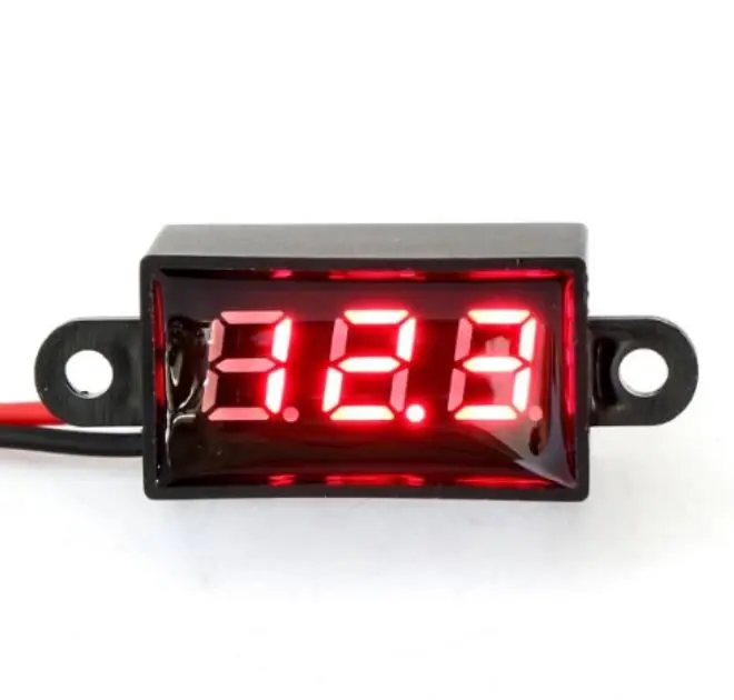 Micro Voltmeter Red Digital 0.28&quot Volt Monitor Waterproof Dustproof Shockproof Battery Power Tester for Car Motorcycle Vehicle |