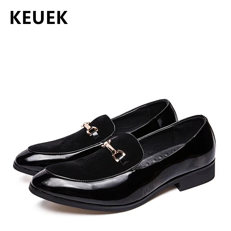 

Fashion Men Loafers British style Slip-On Flats Luxury Comfortable Casual Leather shoes Pointed toe trend hairstylist shoe 03C