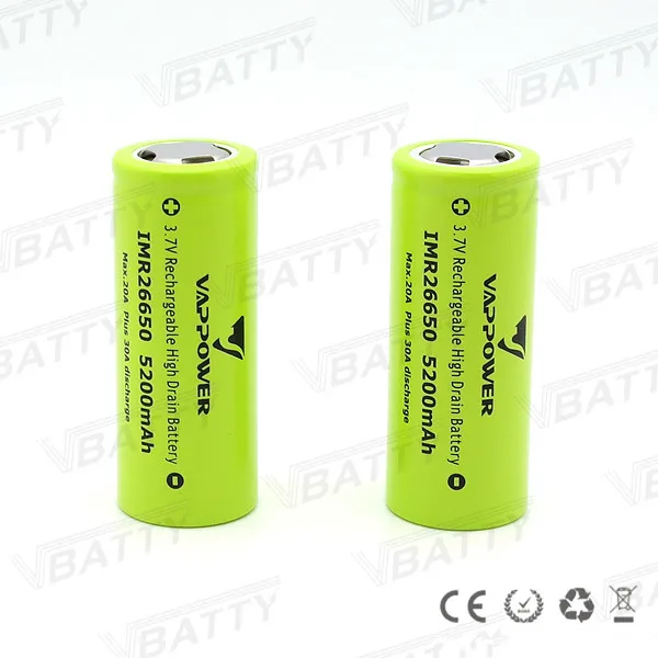 Vappower IMR 26650 5200mah 20A 1