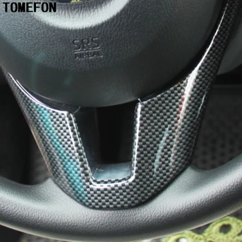 

TOMEFON For Mazda 6 Atenza 2014 to 2017 ABS Carbon Fiber Wood Paint Steering Wheel 6 o'clock Direction Trim Styling Trim