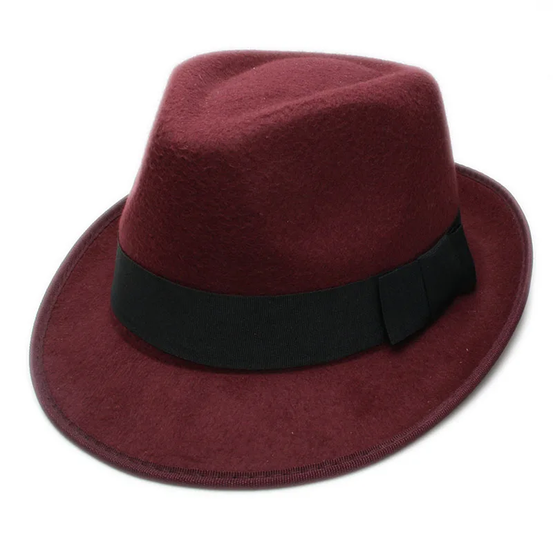 LUCKYLIANJI Retro Hard Felt Women Men Fold Wide Brim Billycock Sag Top Bowler Derby Jazz Fedora Panama Casual Hats (Size:57cm) cream fedora hat