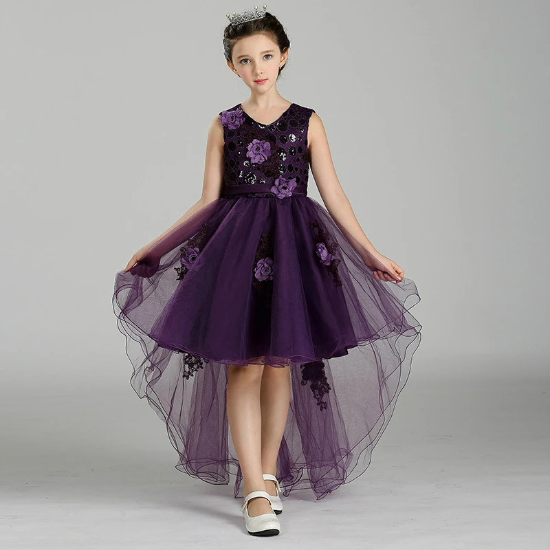 Elegante Queue De Poisson Filles Violet Tutu Princesse Robe Bebe De Demoiselle D Honneur Fille De Fleur De Mariage Robe Enfants Halloween Soiree Partie Robes Aliexpress