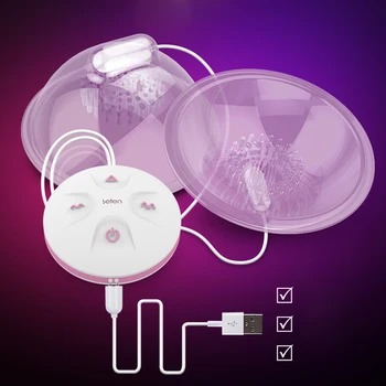 Leten Hands Free Electric Breast Pump Bra Stimulator Massager Tongue Lick Nipple Suction Cups Sucker Vibrator Sex Toy for Woman 5