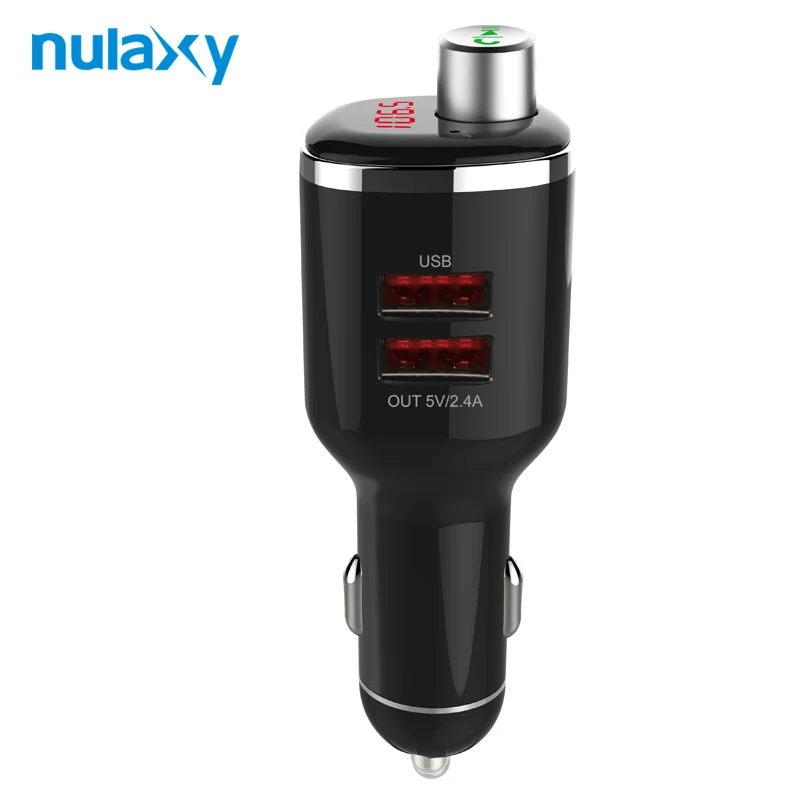 

Nulaxy Hands-free Car Kit Bluetooth FM Transmitter Wireless Car MP3 Player USB Car Charger Voltage Detection Support USB Disk