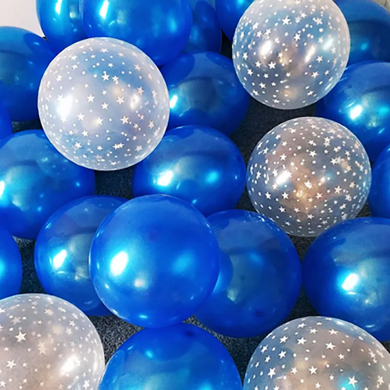 20 шт. 12-дюймовый чернильно-синий прозрачный латексный шар со звездами с днем рождения 2,2 г розовый белый Гелиевый шар принадлежности для украшения свадебной вечеринки