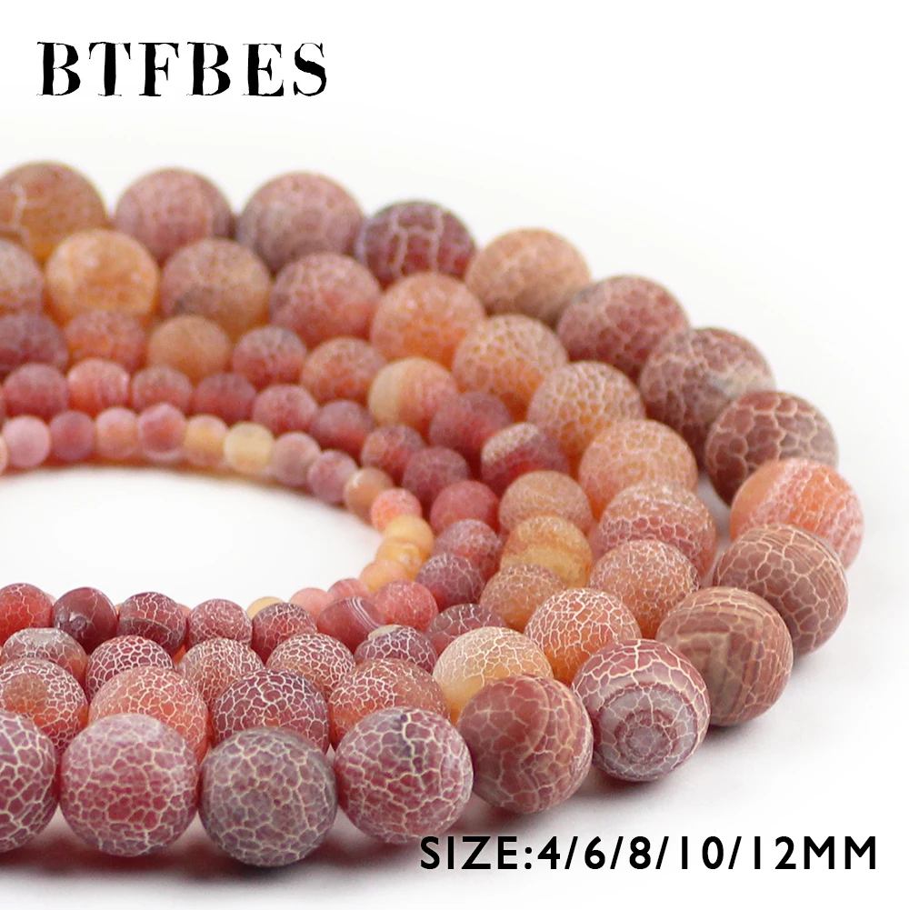 

BTFBES AAA Red Weathered Carnelian Beads Natural Red Stone 4 6 8 10 12mm Round Loose Beads For Jewelry Bracelet Making DIY Ball