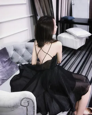Женские платья Ins Lady Kawaii Ulzzang шикарное сексуальное платье с открытой спиной женское винтажное Панк-Одежда Harajuku для женщин на каждый день - Цвет: Черный