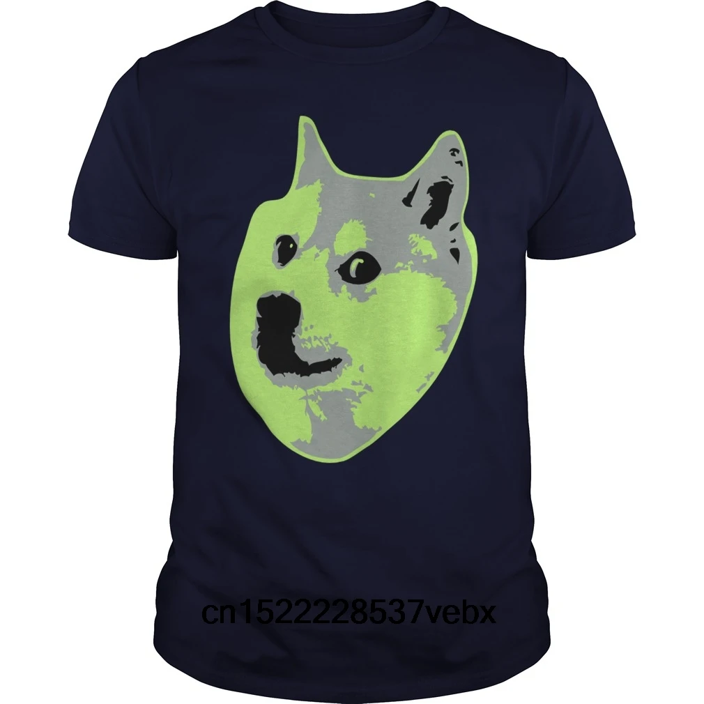 Забавная Мужская футболка Женская Новинка винтажная для собаки 9 Doge зеленая