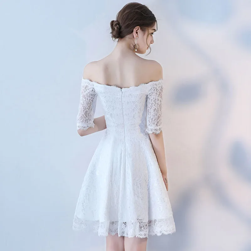 Женское короткое Кружевное Вечернее платье robe de soiree элегантное вечернее с