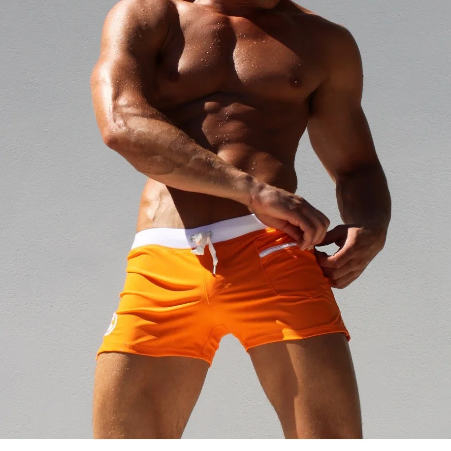 

Summer style Men Running Shorts Slim Solid Color Jogging Fitness Sport Surf Board Short Pants Beach Shorts Homme Moda Praia