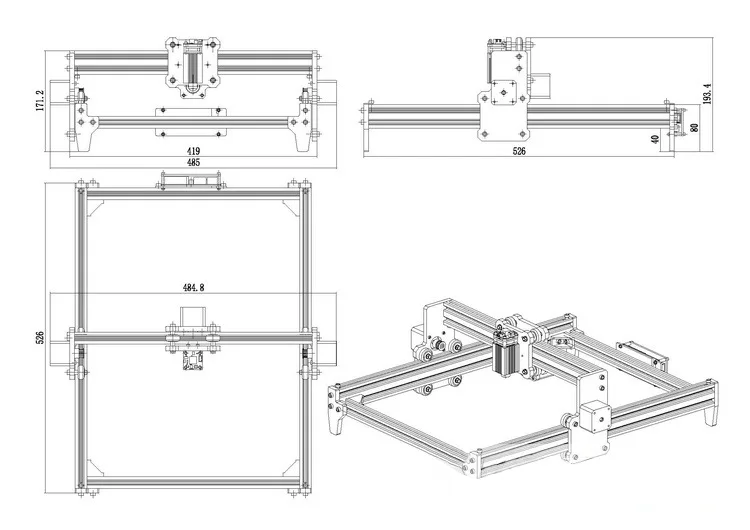 DIY лазерный гравер машина 3040 CNC лазерная машина с совершенно новым высококачественным лазером головки 500 МВт/2500 мвт/5500 МВт/15000 МВт