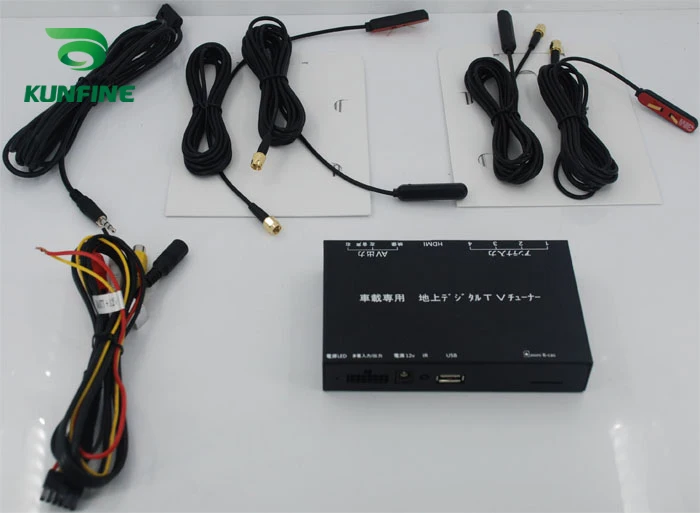 KUNFINE 12 V-24 V Автомобильное Цифровое ТВ приемник ISDB-T полный моментальный Mini B-cas карты с четырьмя антенна тюнера