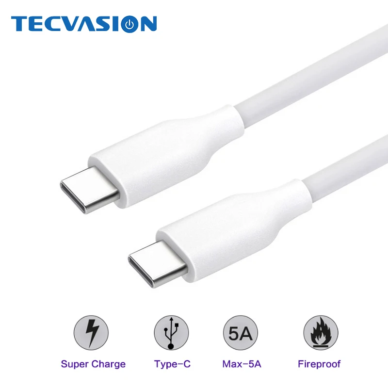 

5A 2M USB Type C Cable Hi-speed Fast Charging Data Cable For MacBook ChromeBook USBC to USB-C Mobile Phone Cable 3A