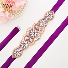 Бриллиантовые Свадебные ремни розовое золото Хрустальный пояс невесты стразы цветок Свадебная лента для свадьбы аксессуары Пояс Y119RG