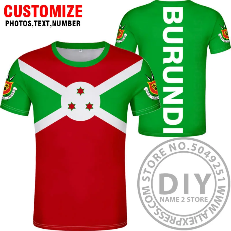 BURUNDI t shirt logo free custom made name number bdi country t-shirt nation flag bi french burundian print black photo clothing - Цвет: Style 12