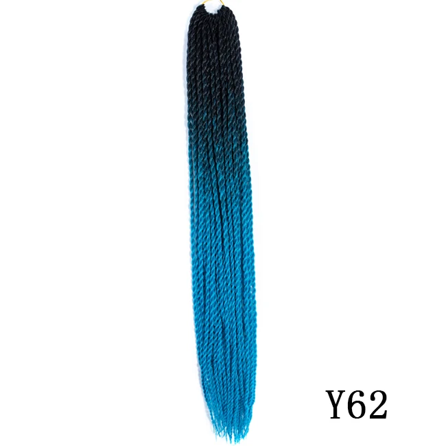 24 дюйма Сенегальские твист вязанные крючком косы волосы для наращивания синтетические косички волосы искусственные Locs дреды коробка косички 30 корней - Цвет: T1B/30