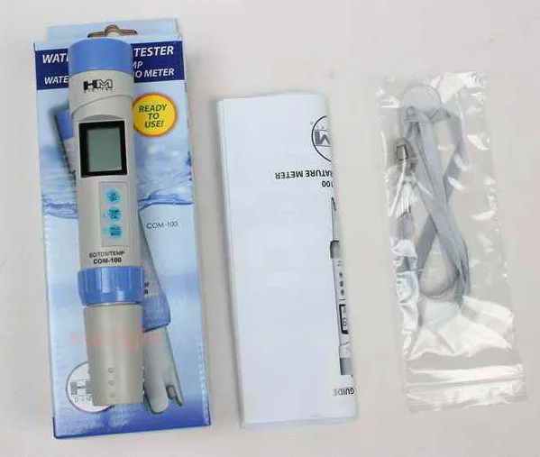 COM-100-Waterproof EC TDS Temp Combo Meter Package-Sunlight